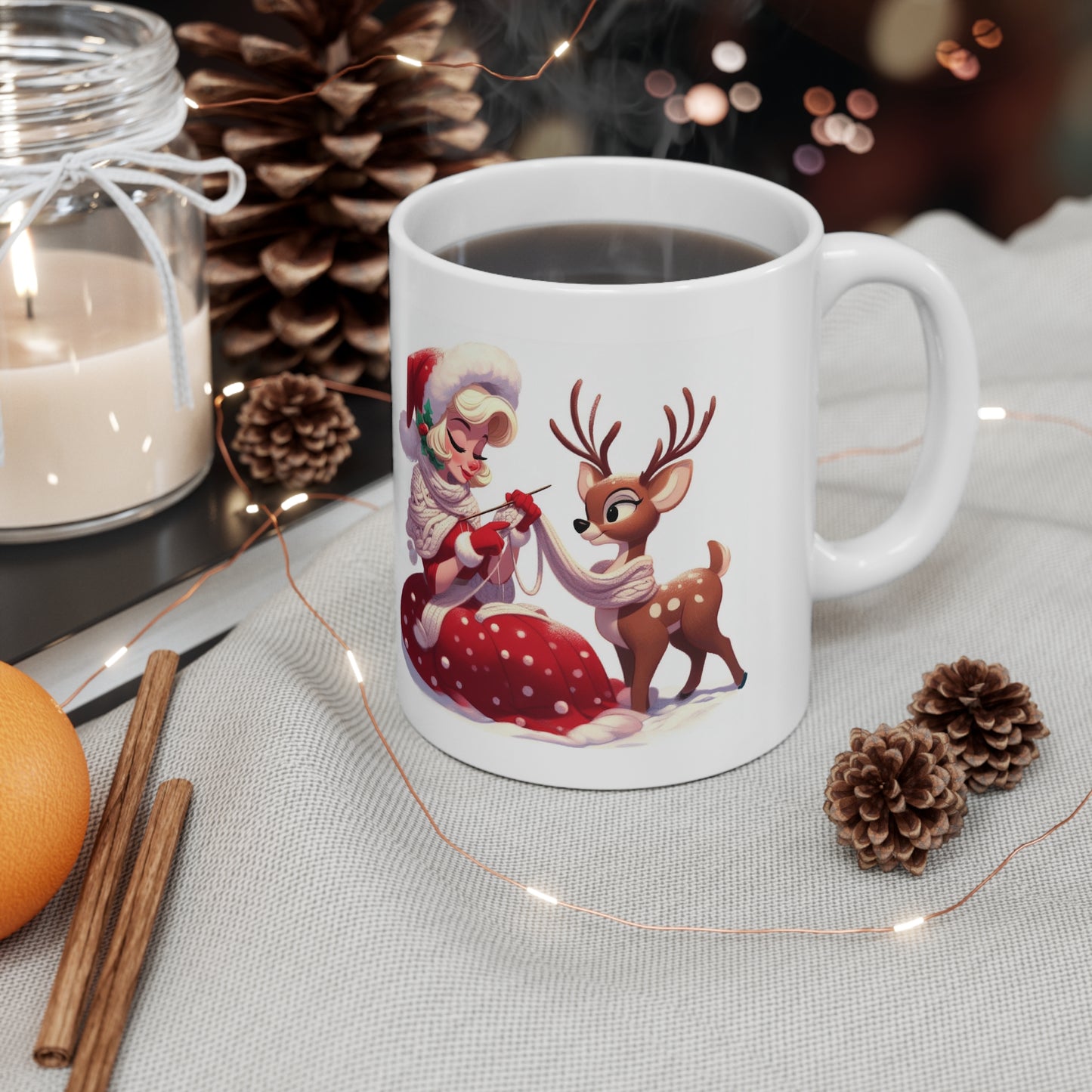 Claus and Reindeer Mug, Unique Christmas Gifts, White Elephant Gifts, Christmas Mug, Mug Christmas Designs, Secret Santa Gift Gift