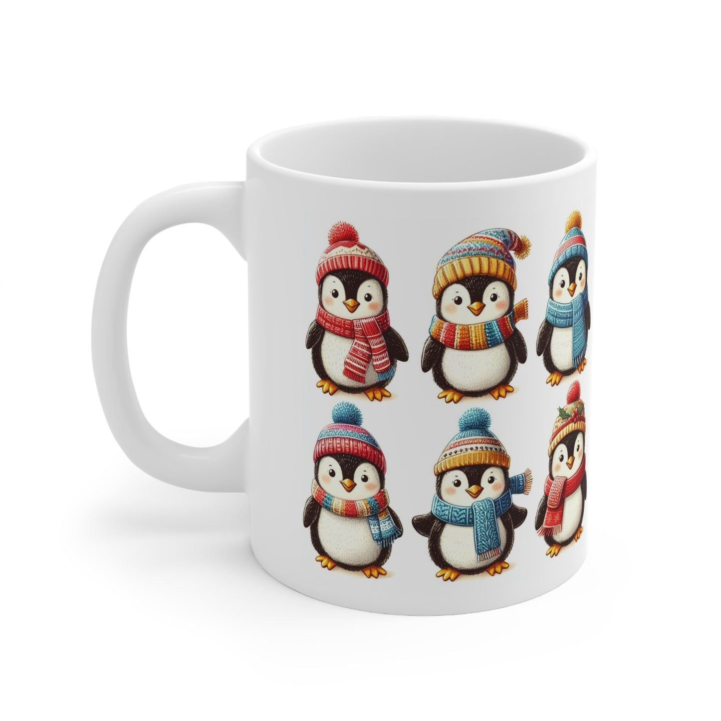 Winter Penguin Mugs, Christmas Penguin Mugs, Mugs Christmas Designs, Inexpensive Holiday Gifts, Secret Santa Gift, Hot Chocolate Mug