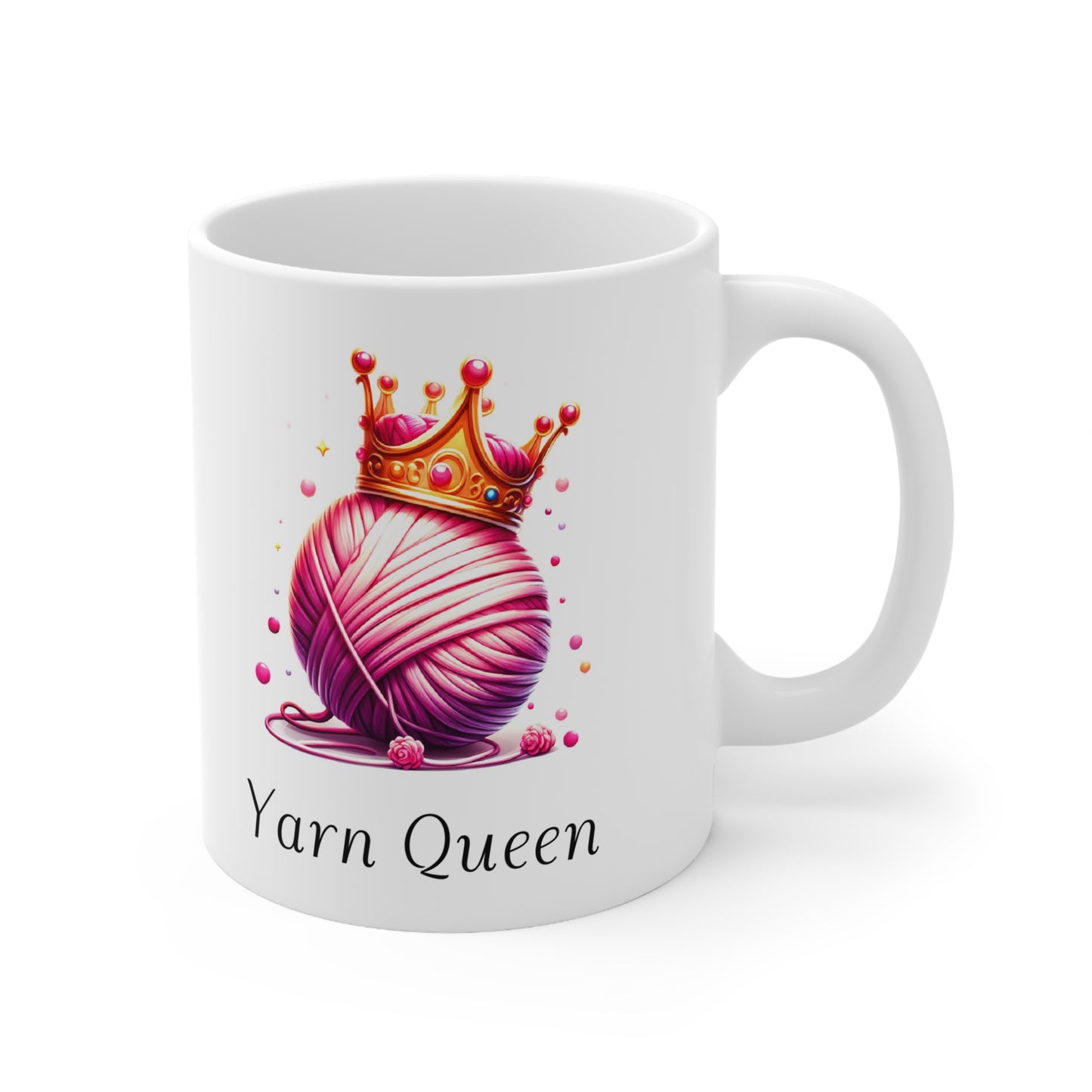 Yarn Queen Mug, Yarn Mug, Grams Coffee Mug, Best Holiday Gifts, Mug for Knitter, Crochet Mug, Tea Mug, In laws Christmas Gift, Aunt Gift