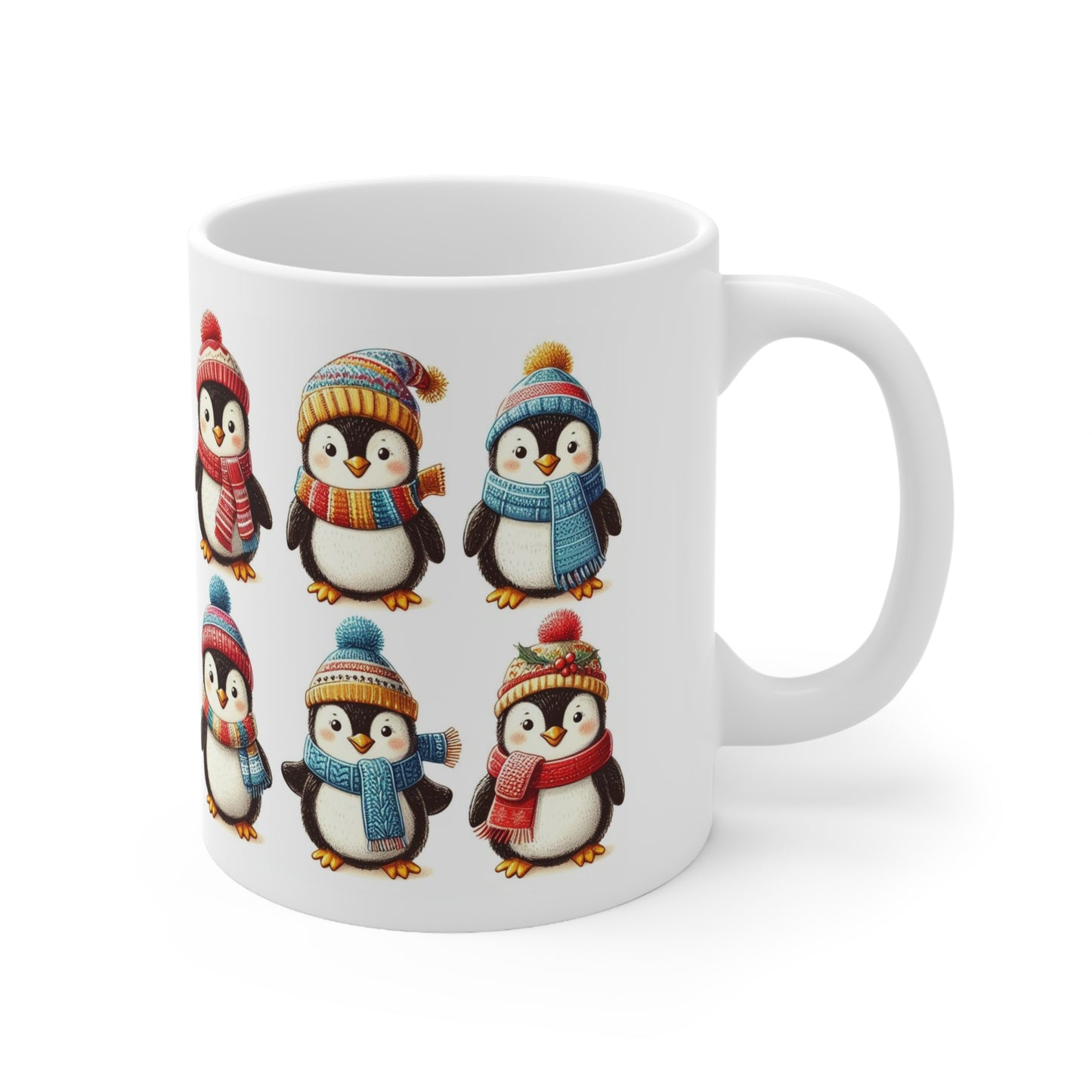 Winter Penguin Mugs, Christmas Penguin Mugs, Mugs Christmas Designs, Inexpensive Holiday Gifts, Secret Santa Gift, Hot Chocolate Mug