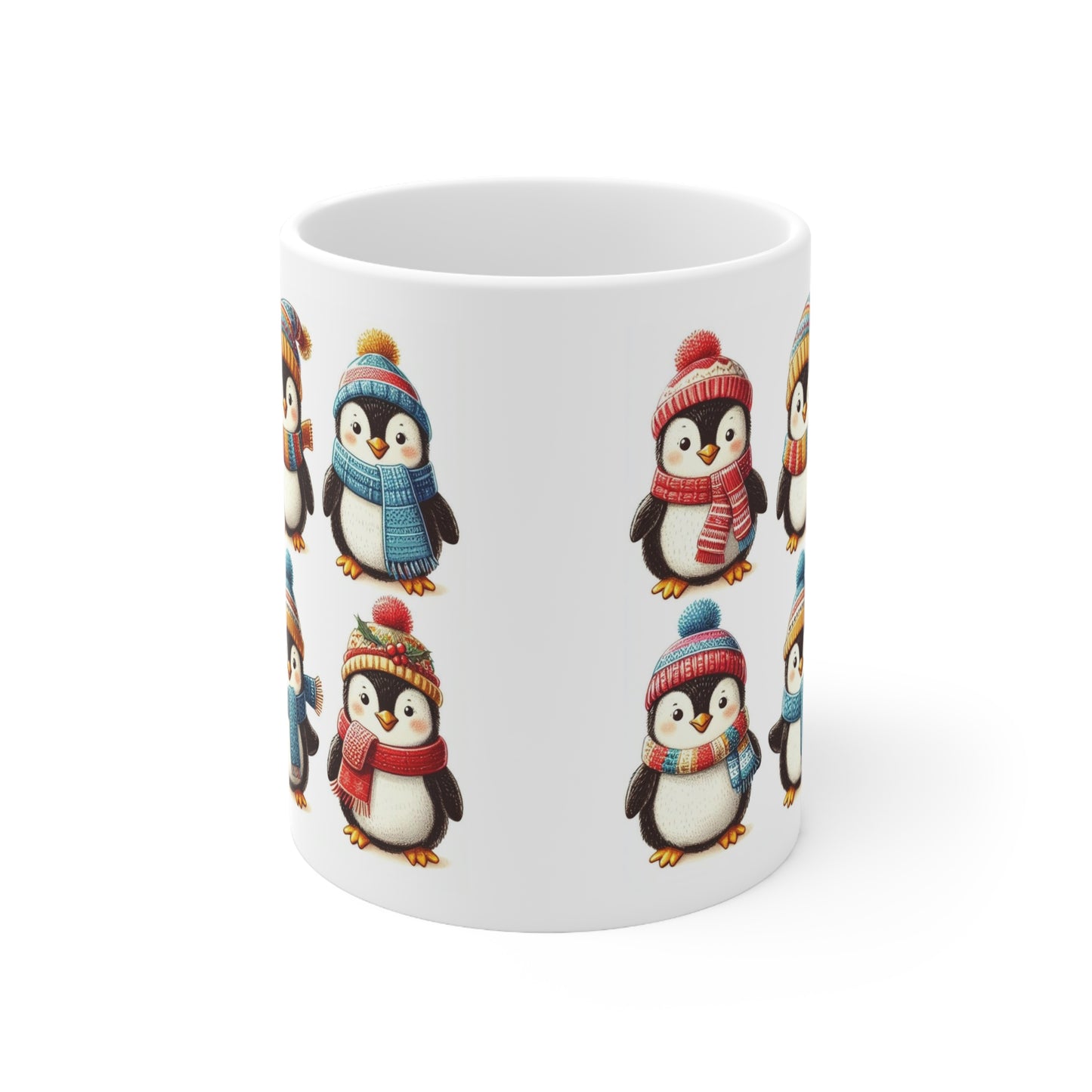 Winter Penguin Mugs, Christmas Penguin Mugs, Mugs Christmas Designs, Inexpensive Holiday Gifts, Secret Santa Gift, Hot Chocolate Mug
