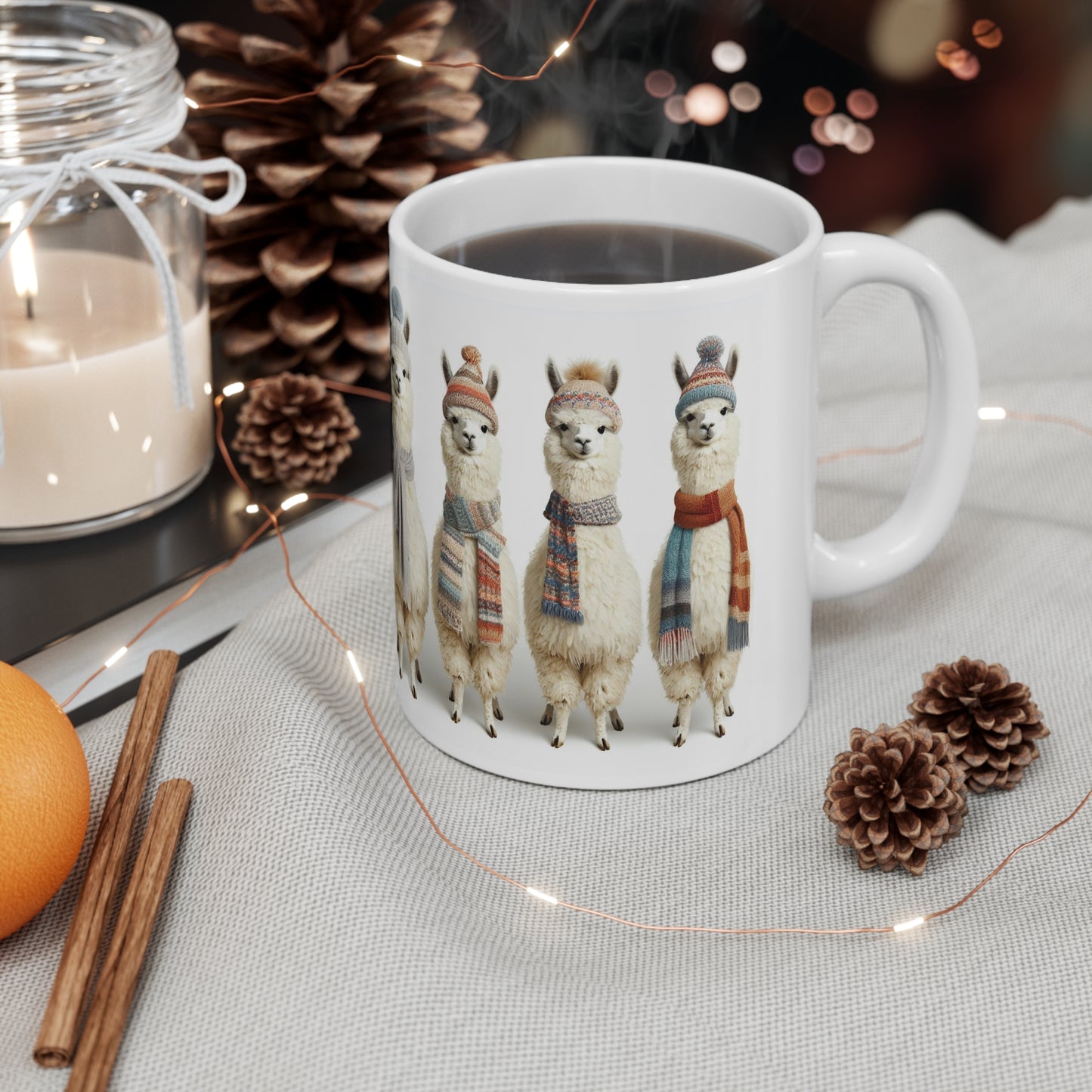 Llama Mugs, Christmas Llama Mugs, Tea Mug, 11oz Coffee Mug, Hot Chocolate Mug, White Elephant Gift Coworker, Family, Mugs Christmas Designs