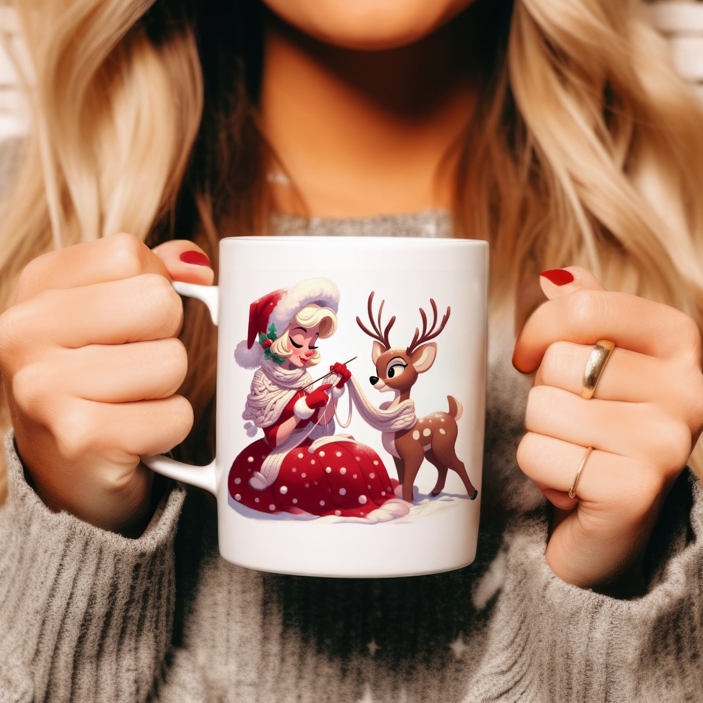 Claus and Reindeer Mug, Unique Christmas Gifts, White Elephant Gifts, Christmas Mug, Mug Christmas Designs, Secret Santa Gift Gift