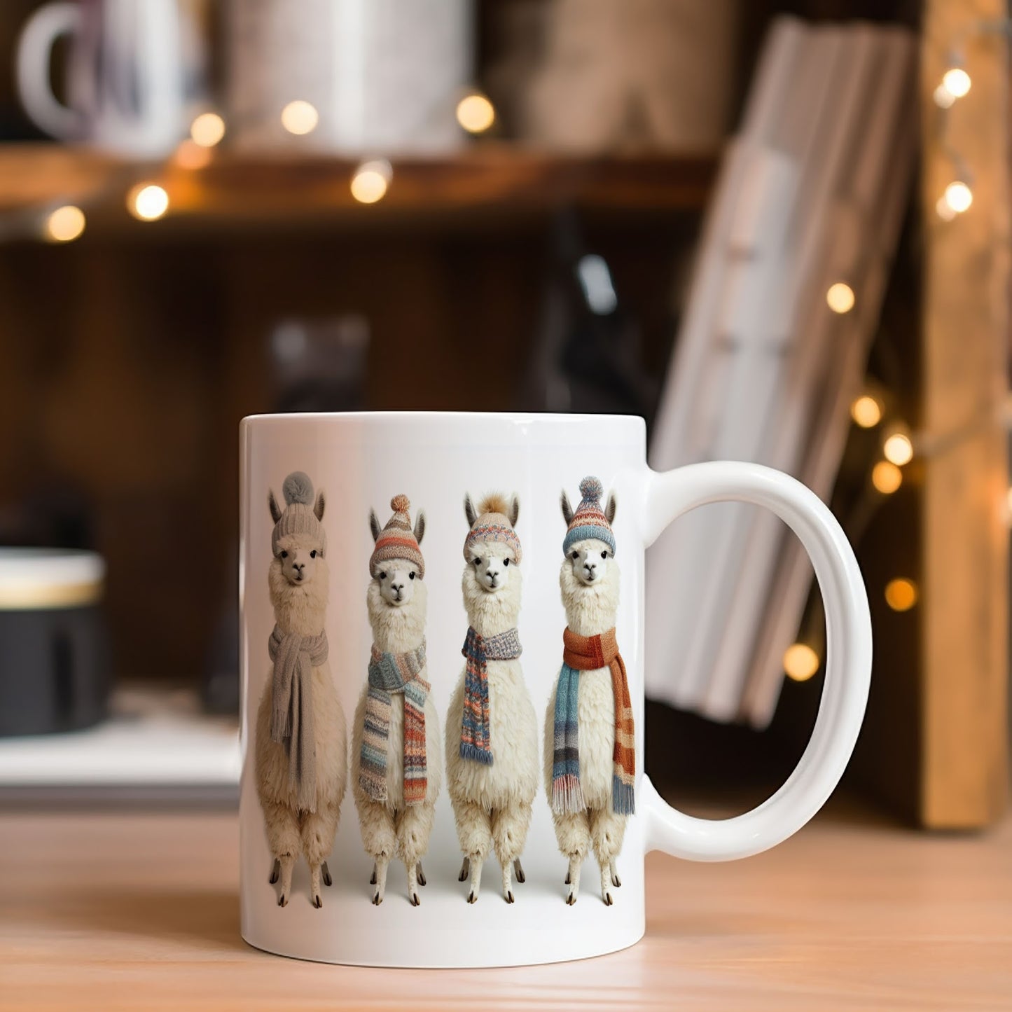 Llama Mugs, Christmas Llama Mugs, Tea Mug, 11oz Coffee Mug, Hot Chocolate Mug, White Elephant Gift Coworker, Family, Mugs Christmas Designs