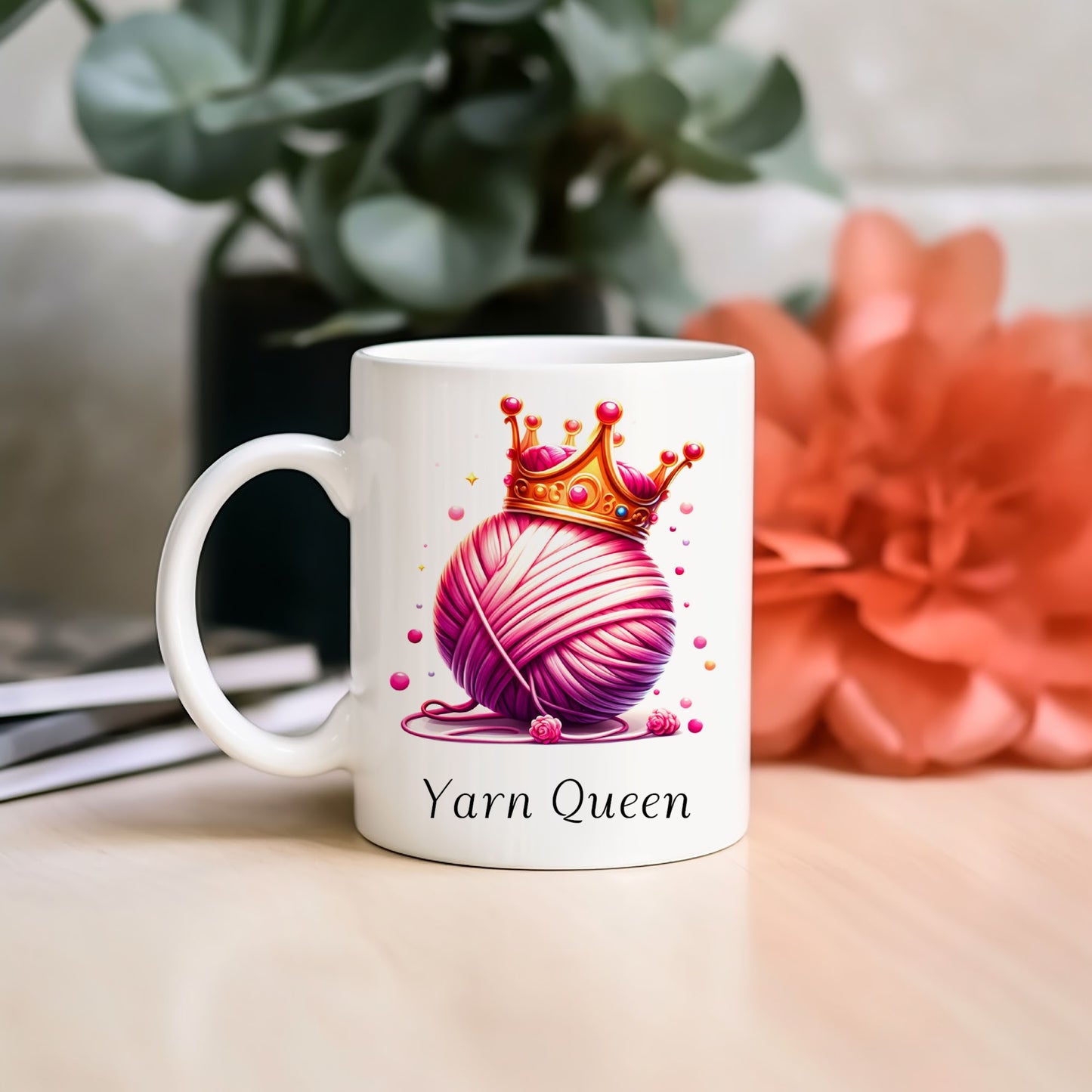 Yarn Queen Mug, Yarn Mug, Grams Coffee Mug, Best Holiday Gifts, Mug for Knitter, Crochet Mug, Tea Mug, In laws Christmas Gift, Aunt Gift