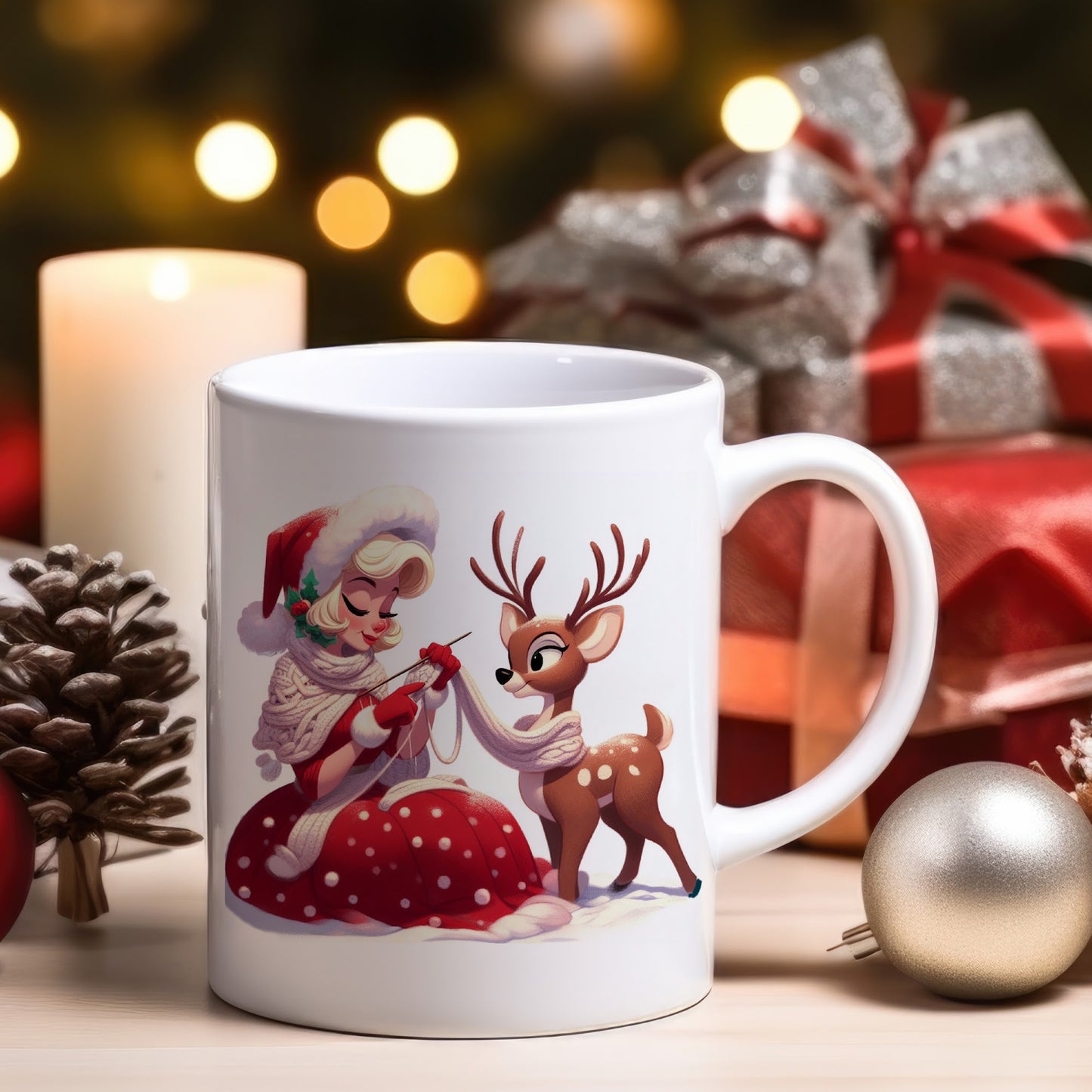 Claus and Reindeer Mug, Unique Christmas Gifts, White Elephant Gifts, Christmas Mug, Mug Christmas Designs, Secret Santa Gift Gift