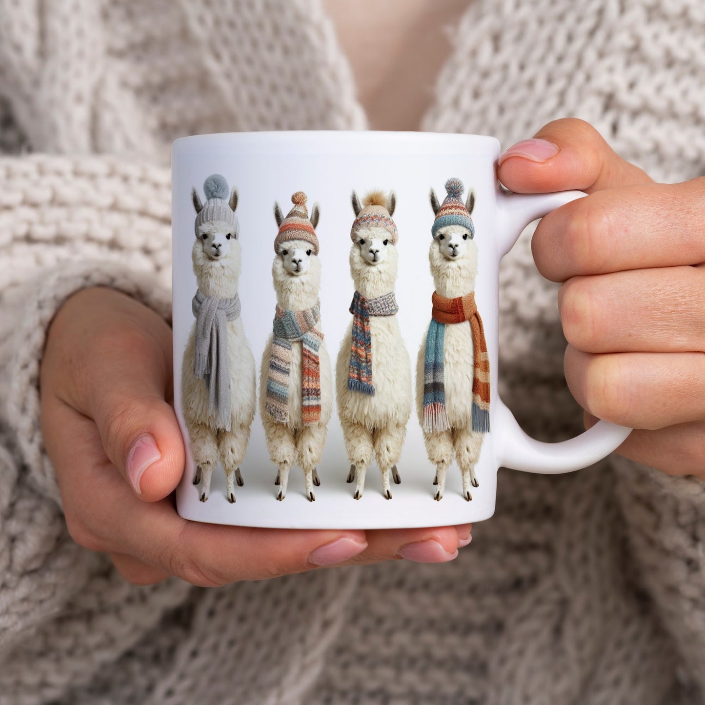 Llama Mugs, Christmas Llama Mugs, Tea Mug, 11oz Coffee Mug, Hot Chocolate Mug, White Elephant Gift Coworker, Family, Mugs Christmas Designs